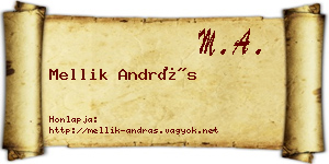 Mellik András névjegykártya